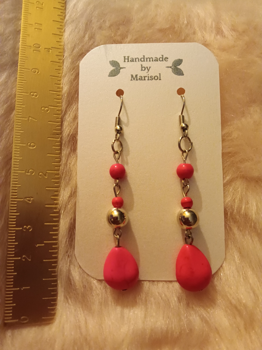 Hot Pink Teardrop Dangle Earrings